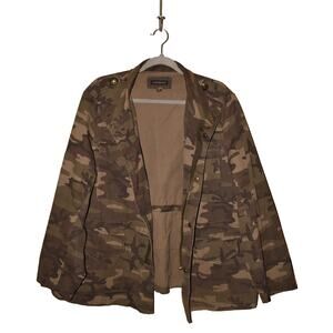 LANE BRYANT $89 Green Camo Zip Front Utility Jacket Snap Placket Size 16